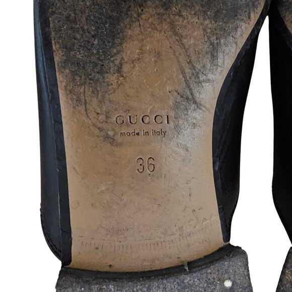 Gucci Princetown Horsebit Mule Flat Size 36 US 6 Black Leather Slipper - Picture 7 of 9
